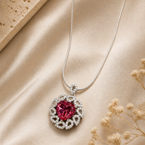 Pink Tourmaline Pendant Necklace