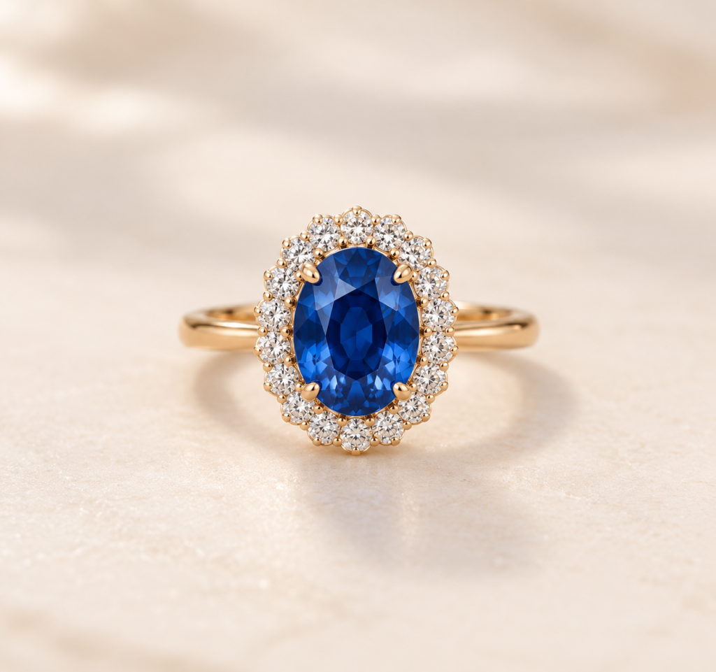 Sapphire Halo Ring