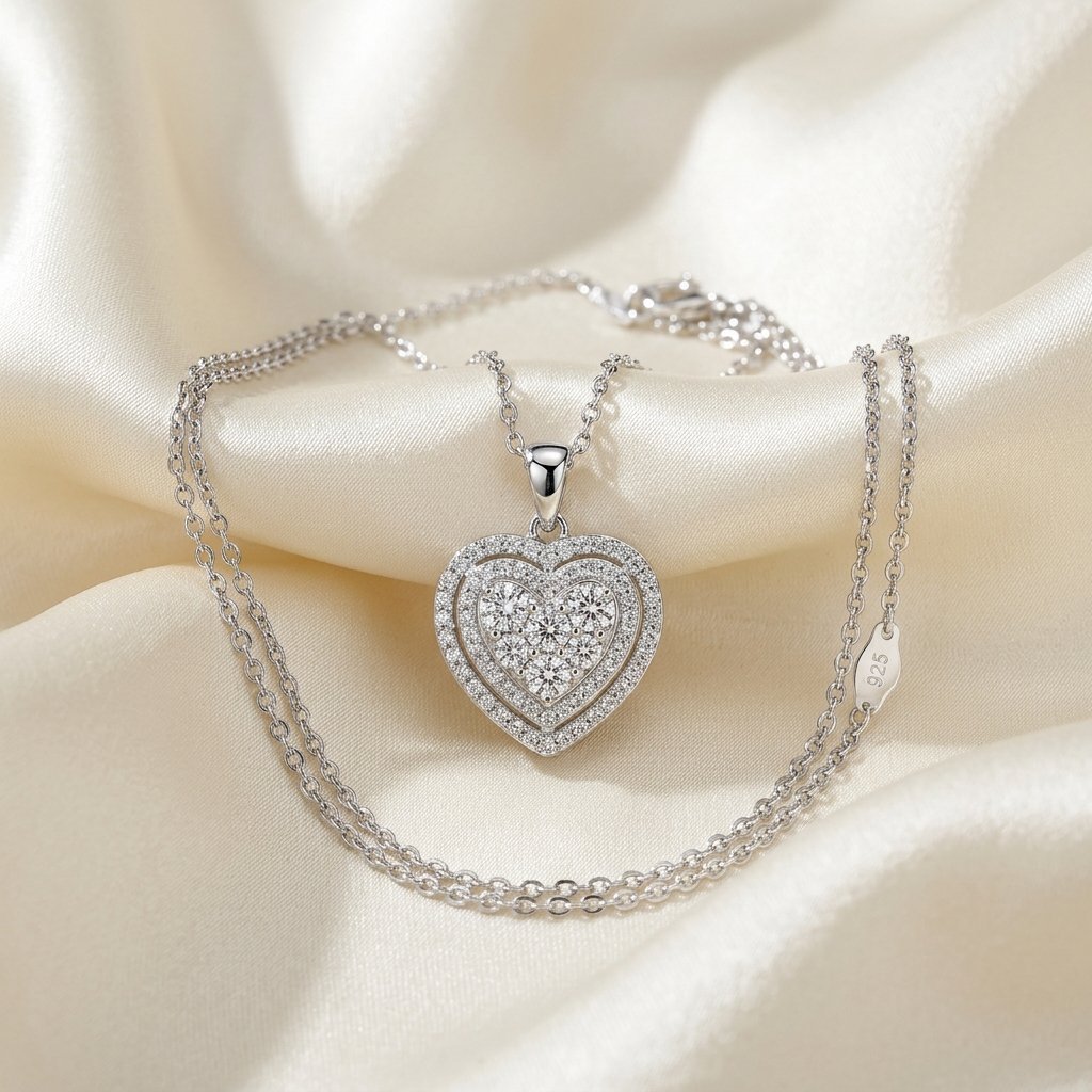 Silver Heart Pendant Necklace