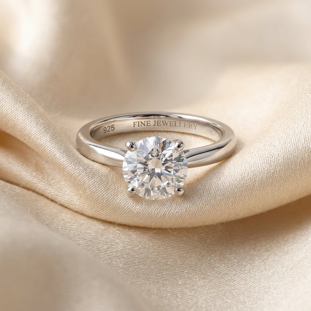 Silver Solitaire Ring